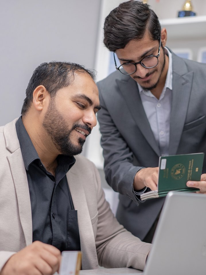 Emirates Way Delivery Services PRO Team Member is checking the passport expiry of working riders for Advance Actions