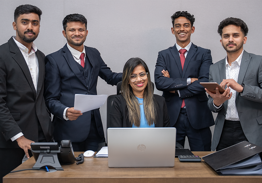 Emirates Way Delivery Services Accounts Team Facing Camera